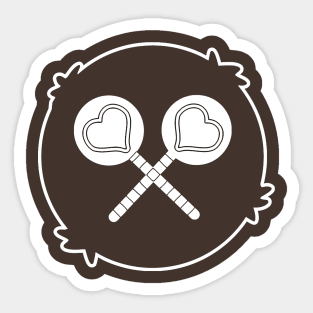 two heart shaped lollipops Sticker
